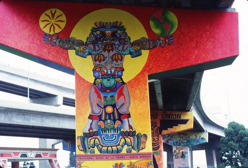 Chicano Park: Coatlicue: detail: Coatlicue, the Aztec Goddess of the Earth