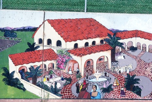 Great Wall of Los Angeles: detail: 1822 Mexican Rule, hacienda
