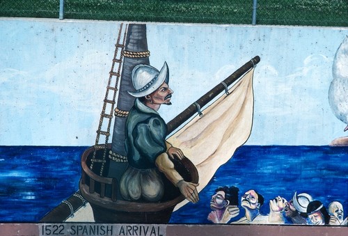 Great Wall of Los Angeles: detail: 1522 Spanish Arrival, Portolà