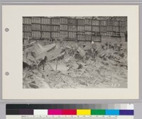 Pardee Dam Construction,--Showing cleaning of rock in river bed by use of jets of combined water and compressed air. Rocks were scoured with steel wire brooms and were hand cleaned