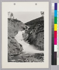 Flow from South Spillway down Mexican Gulch. June 5, 1930. Flow in 1,600 cu. ft. per sec