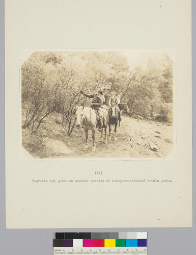 Tourists and guide on another section of newly-constructed bridle paths