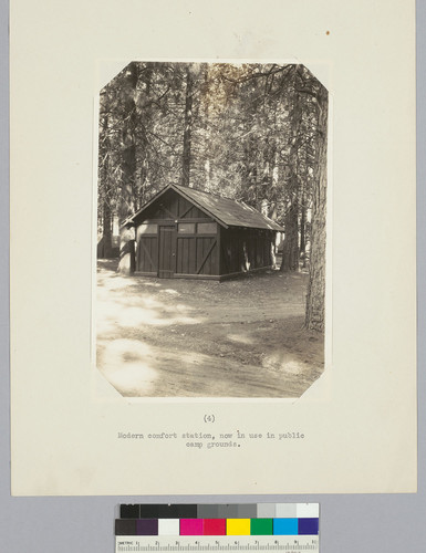 Modern comfort station, now in use in public camp grounds