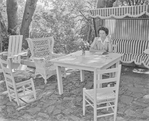 Seated at outdoor table