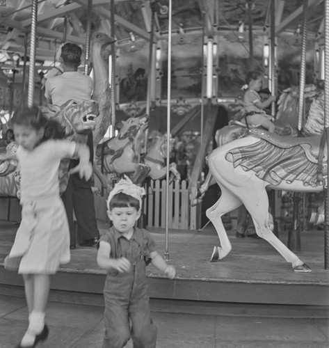 Boy on carousel horse, from Carousel, San Francisco