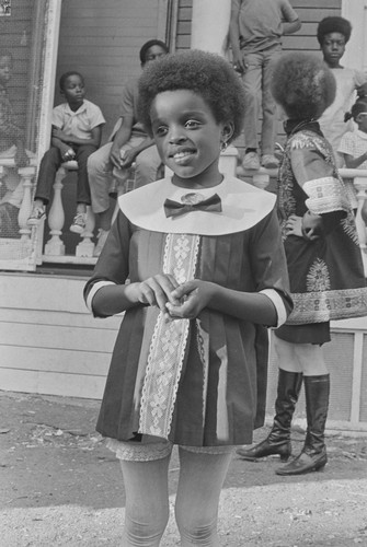 Patrice, daughter of Captain David Hilliard, Bobby Hutton Memorial Park, Oakland, CA, #84 from A Photographic Essay on The Black Panthers