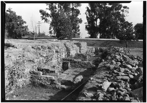 Old baking ovens at San Gabriel Mission, December 4, 1929