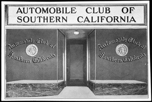 Drawing of an exterior view of the third office of the Automobile Club of Southern California at 753 South Hill Street, 1910-1919