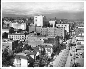 Panoramic view of Los Angeles, looking north from the Huntington Building, ca.1904