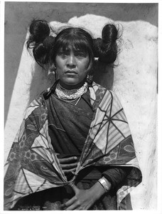 Hopi Indian maiden in the village of Shonguapavi, ca.1901