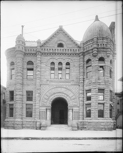 Exterior view of the San Bernardino Hall of Records building, ca.1910