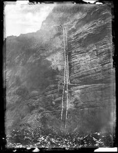 Ladder out of Havasu Canyon on the foot trail to Mooney Falls, Grand Canyon, ca.1900