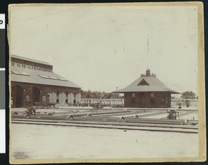 Santa Fe Railroad yard in San Bernardino, ca.1910