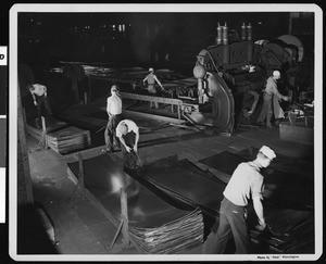 Interior of a metal factory, ca.1930