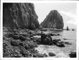 Stairs going up Sugar Loaf, Avalon harbor, Catalina Island, ca.1900