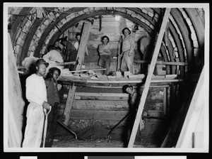 Tunnel construction crew, possibly of Sepulveda Tunnel