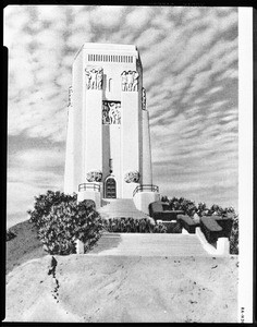 Drawing of the Tower of Legends at the Forest Lawn Memorial Park in Glendale, ca.1925