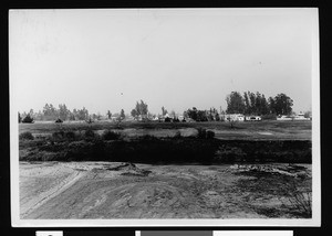 Unidentified housing area looking across a field in Los Angeles