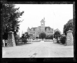 Exterior view of the California State Reform School in Whittier, ca.1910