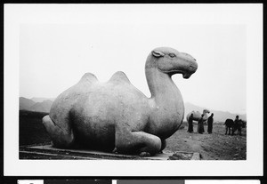 Stone camel image, Ming tomb, China, ca.1900