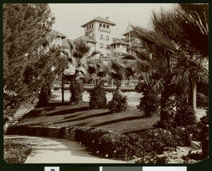 Exterior view of the Raymond Hotel in South Pasadena, ca.1890