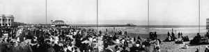 Panorama of Long Beach, showing the beach, pier, and ocean, ca.1912