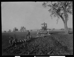 Farmers on a steam plow near Chico, ca.1910