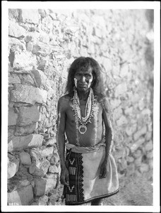 Wiki, Chief antelope priest, wearing full dress of jewelry and wampum, at the pueblo of Walpi, Arizona, ca.1898