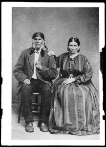 Portrait of Don Manuel Romero and his wife Dona Gregoria Ontiveras of Rancho San Juan Cajon de Santa Ana, Santa Barbara, ca.1870