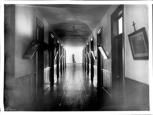 Corridor of the Convent of Domican Sisters at Mission San Jose de Guadalupe, ca.1904