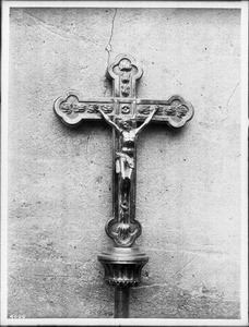 Silver processional crucifix at Mission San Carlos, Monterey, ca.1900