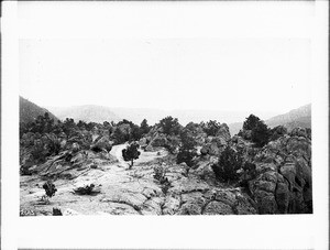 Distant view of Cañones (Cliff dwellers), New Mexico, ca.1895