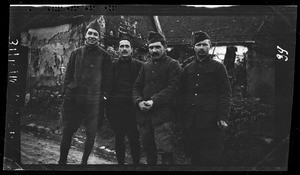 Portrait of four soldiers during World War I, ca.1916