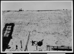 Bridge abutment construction on the east side of the river