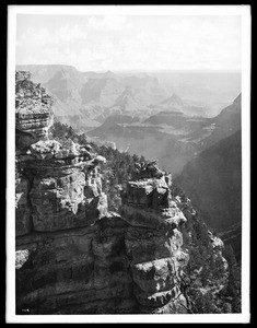 The Grand Canyon, grand view looking east from Bright Angel Hotel, 1900-1930