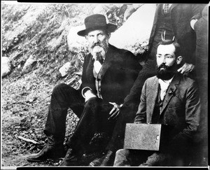 Portrait of several men on Mount Wilson with President Eliott of Harvard, California