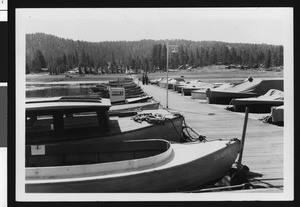 Boats in the marina, Big Bear Lake, ca.1950