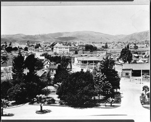 Panoramic view of Whittier along Philidelphia Street north of the State Reform School, ca.1900