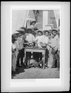 Outdoor meat sellers, Mexico, ca.1905