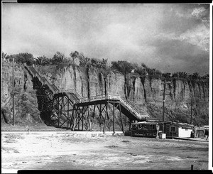 The "Ninty-nine" steps on the side of a palisade in Santa Monica, ca.1905