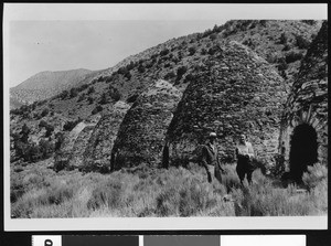 Kilns in Death Valley built to serve Panamint Mines, Wild Rose Canyon, Emigrant Pass Road, ca.1940