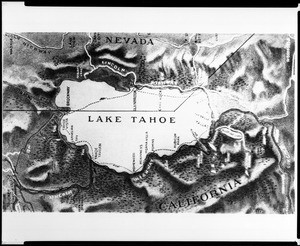 Map of Lake Tahoe and surrounding areas, ca.1900-1930