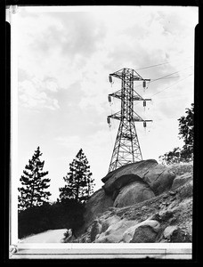 Electric transmission tower in the mountains