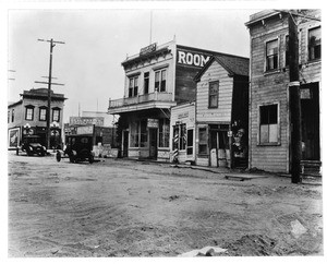 View of Front Street (the site of 'new' City Hall) in San Pedro, Los Angeles, 1910