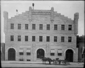 Exterior view of the San Bernardino County Jail building (built in 1904), ca.1910