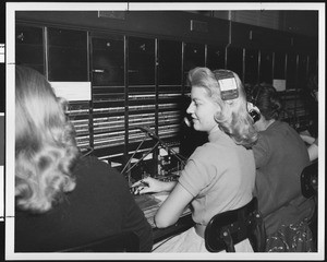 Operators at the Los Angeles Area Chamber of Commerce Communications Department, ca.1950