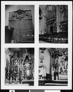 Mexican architecture, a series of 4 views showing various street scenes in Mexico