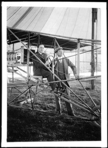 Aviators F.H. Johnson and C.B. Harmon at the Dominguez Hills Air Meet, 1910