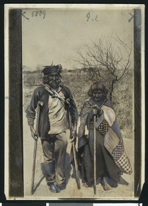 Drawing depicting two aged Siwash Indians