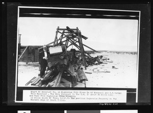 G.B. Harney at the start of the monorail railway at Magnesium, ca.1922-1930